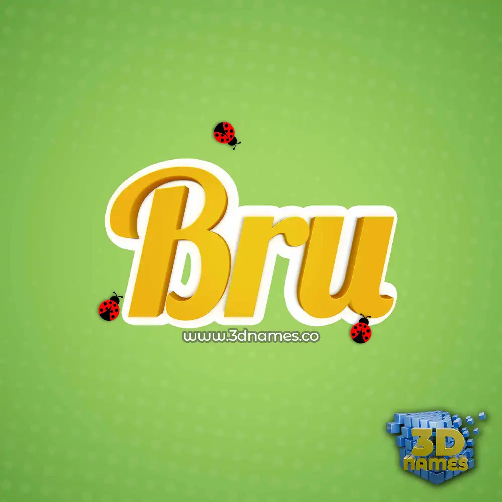 bru in Ladybugs style - 3D name wallpaper
