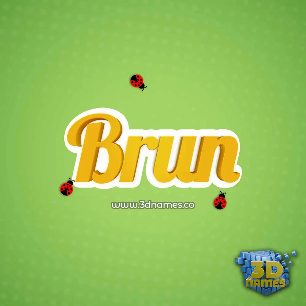 brun in Ladybugs style - 3D name wallpaper