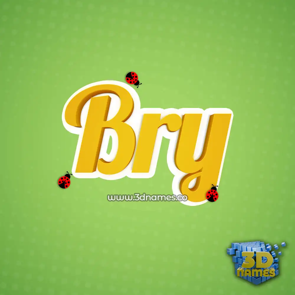 bry in Ladybugs style - 3D name wallpaper
