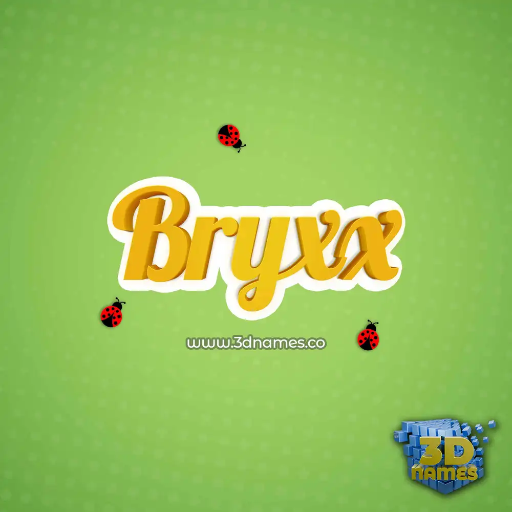 bryxx in Ladybugs style - 3D name wallpaper
