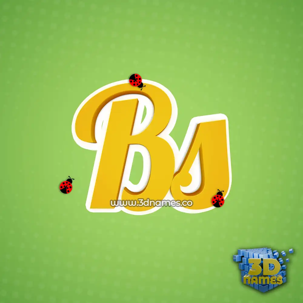 bs in Ladybugs style - 3D name wallpaper