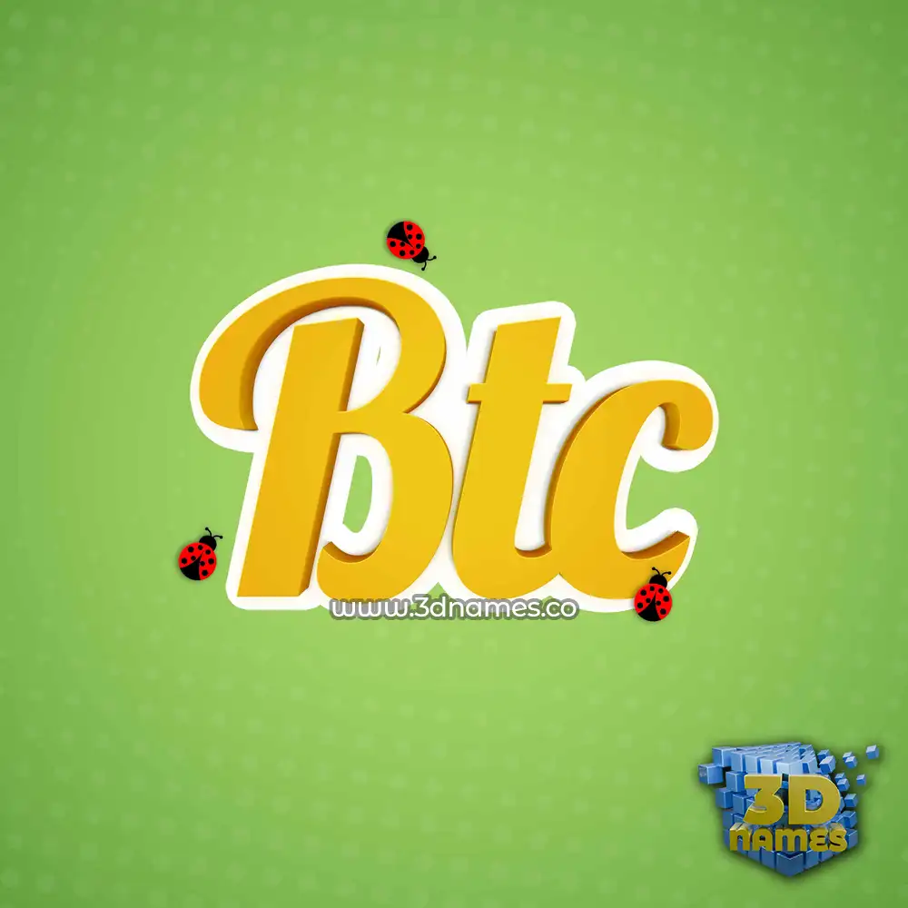 btc in Ladybugs style - 3D name wallpaper