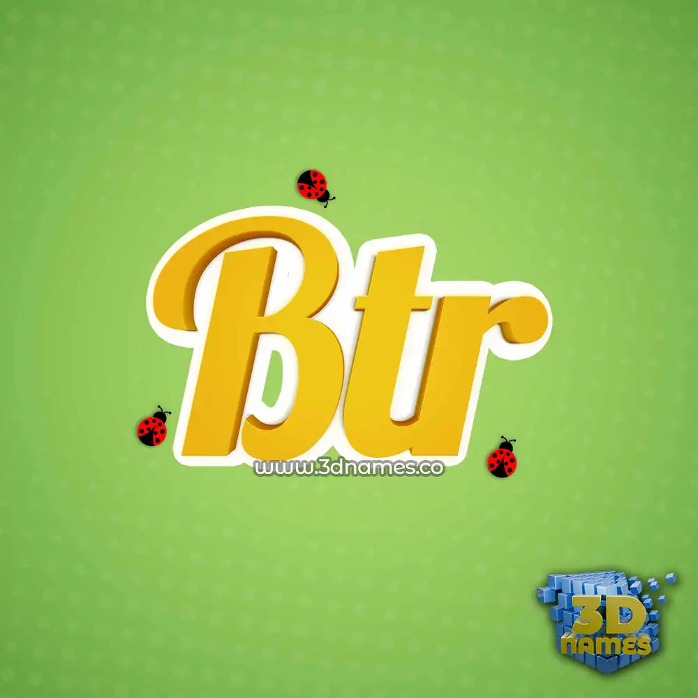 btr in Ladybugs style - 3D name wallpaper