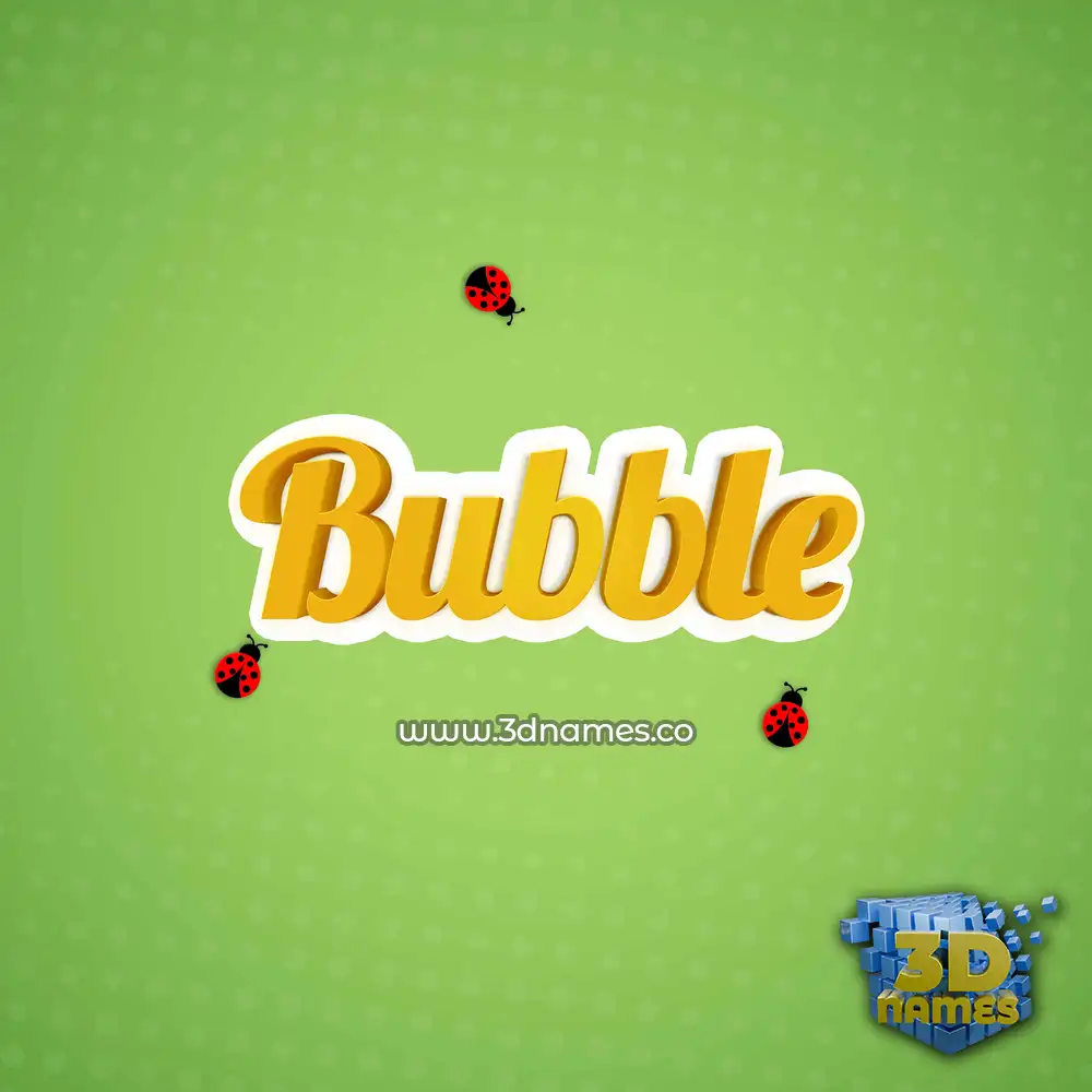 bubble in Ladybugs style - 3D name wallpaper