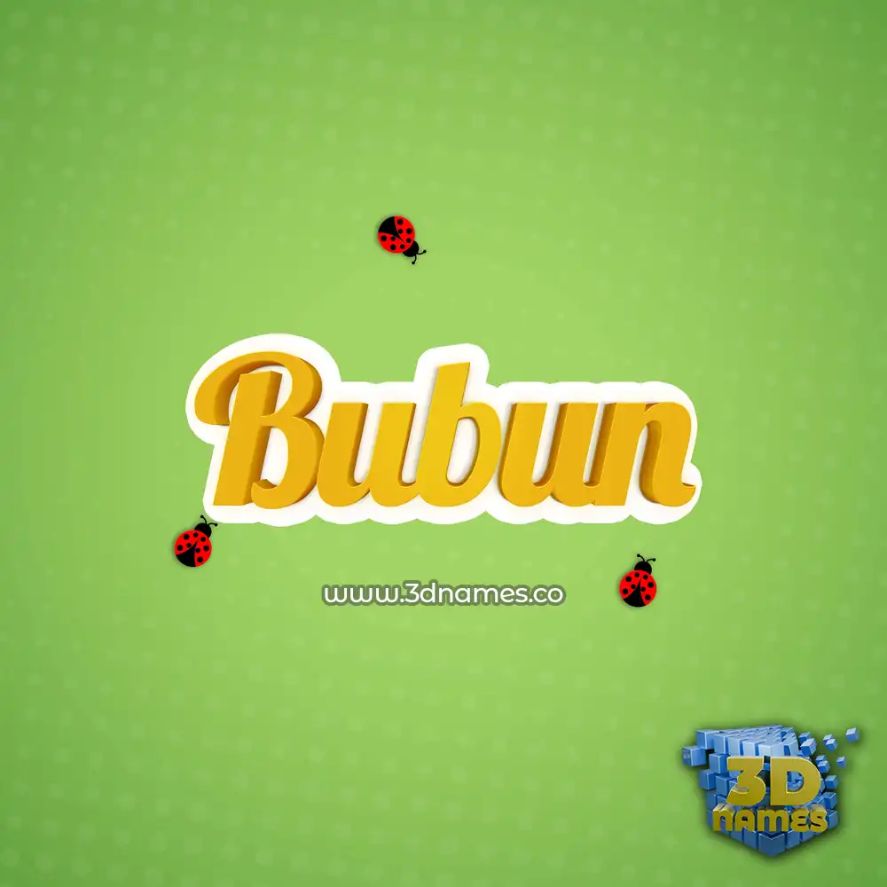 bubun in Ladybugs style - 3D name wallpaper