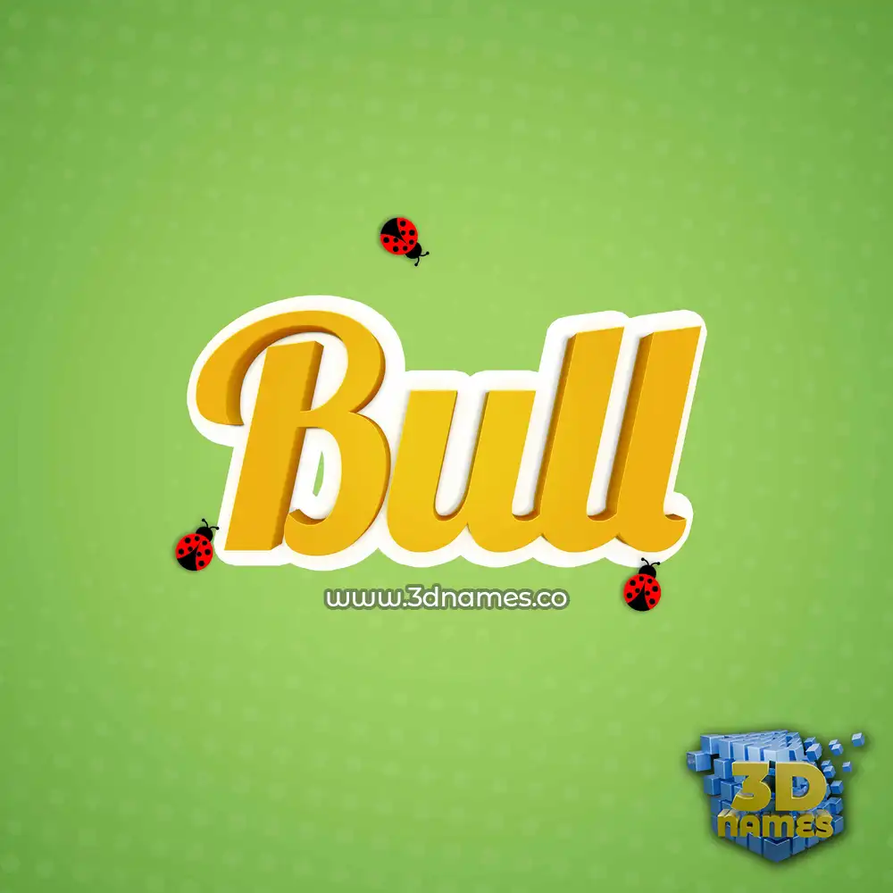 bull in Ladybugs style - 3D name wallpaper