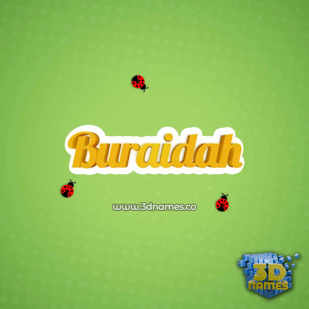 buraidah in Ladybugs style - 3D name wallpaper