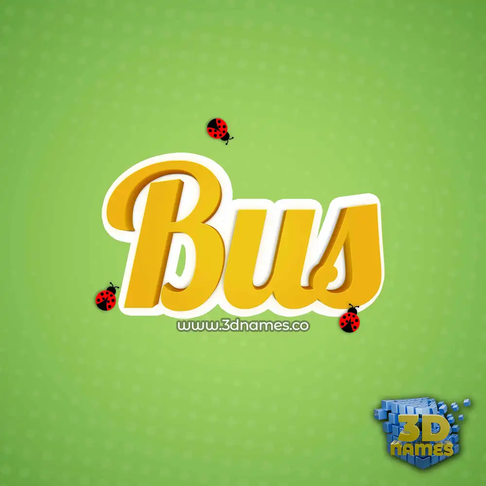 bus in Ladybugs style - 3D name wallpaper