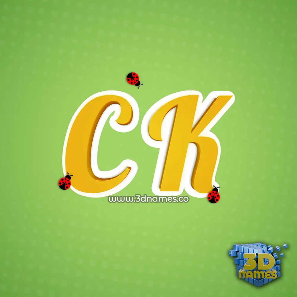 c k in Ladybugs style - 3D name wallpaper