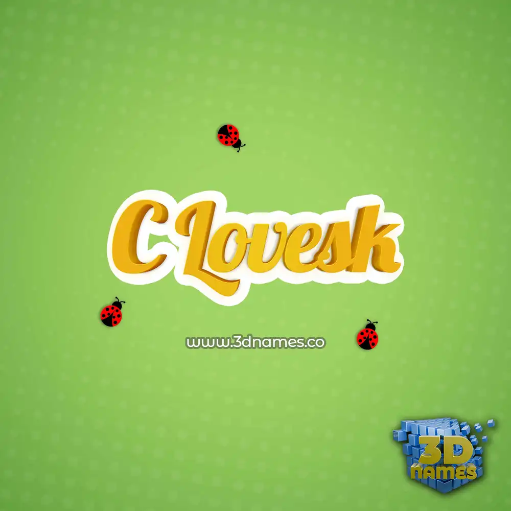 c lovesk in Ladybugs style - 3D name wallpaper