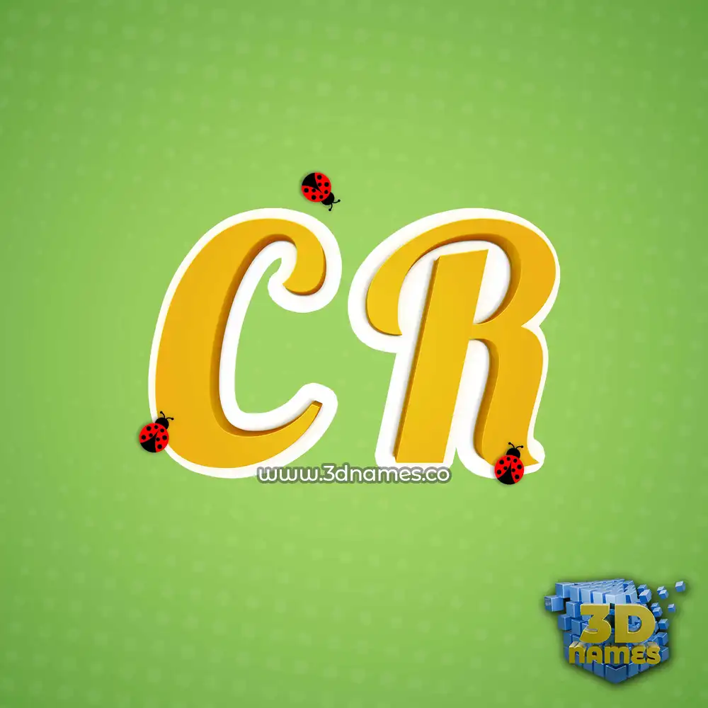 c r in Ladybugs style - 3D name wallpaper