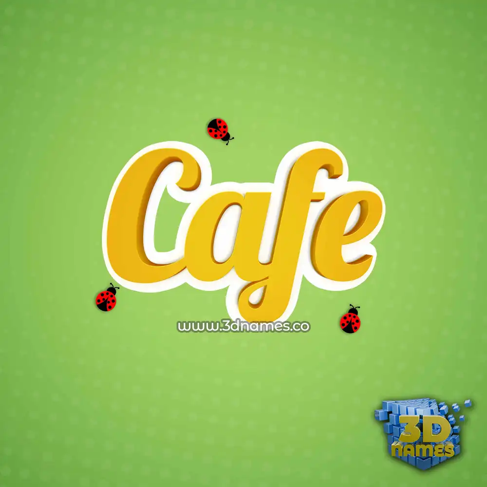 cafe in Ladybugs style - 3D name wallpaper