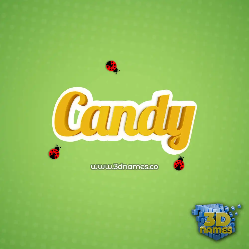 candy in Ladybugs style - 3D name wallpaper