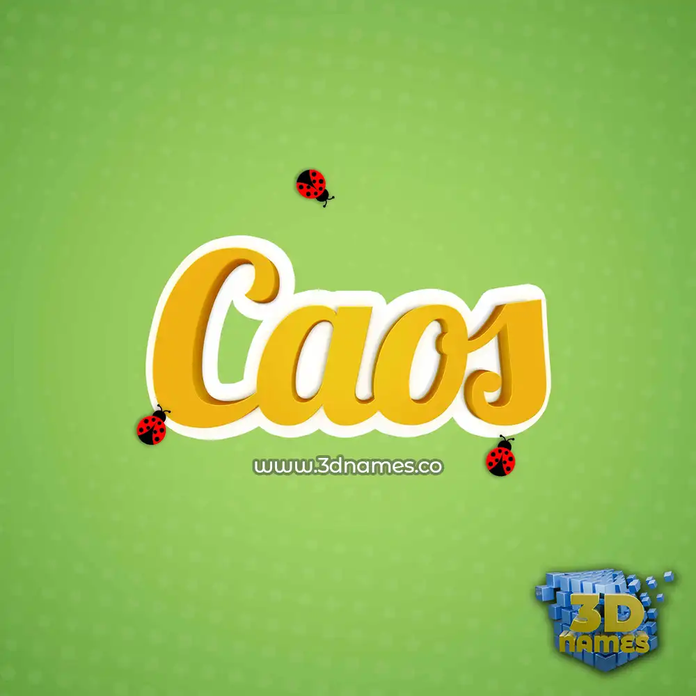 caos in Ladybugs style - 3D name wallpaper