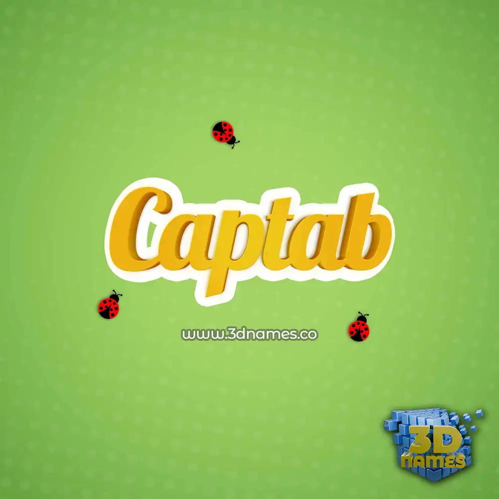 captab in Ladybugs style - 3D name wallpaper