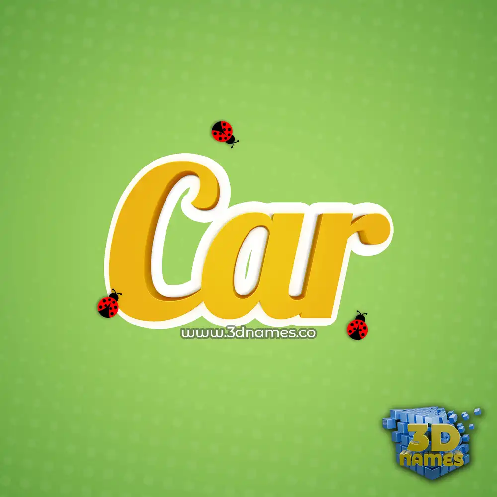 car in Ladybugs style - 3D name wallpaper