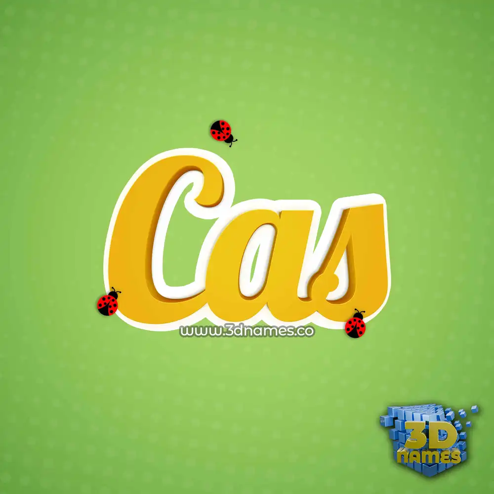 cas in Ladybugs style - 3D name wallpaper