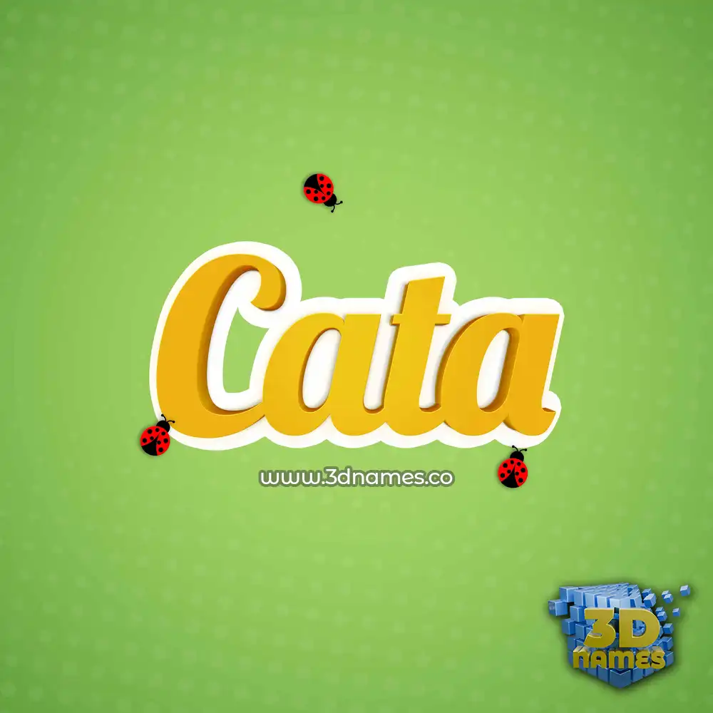 cata in Ladybugs style - 3D name wallpaper