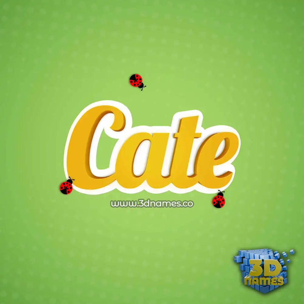 cate in Ladybugs style - 3D name wallpaper