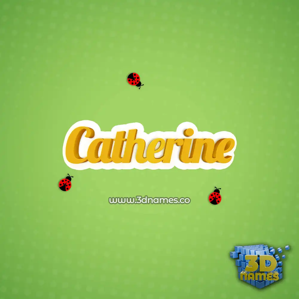 catherine in Ladybugs style - 3D name wallpaper