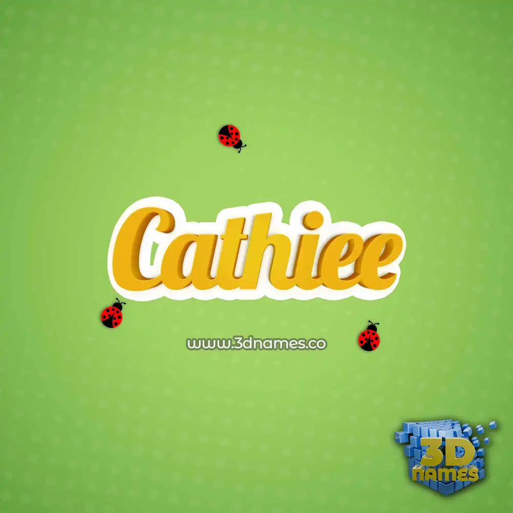 cathiee in Ladybugs style - 3D name wallpaper