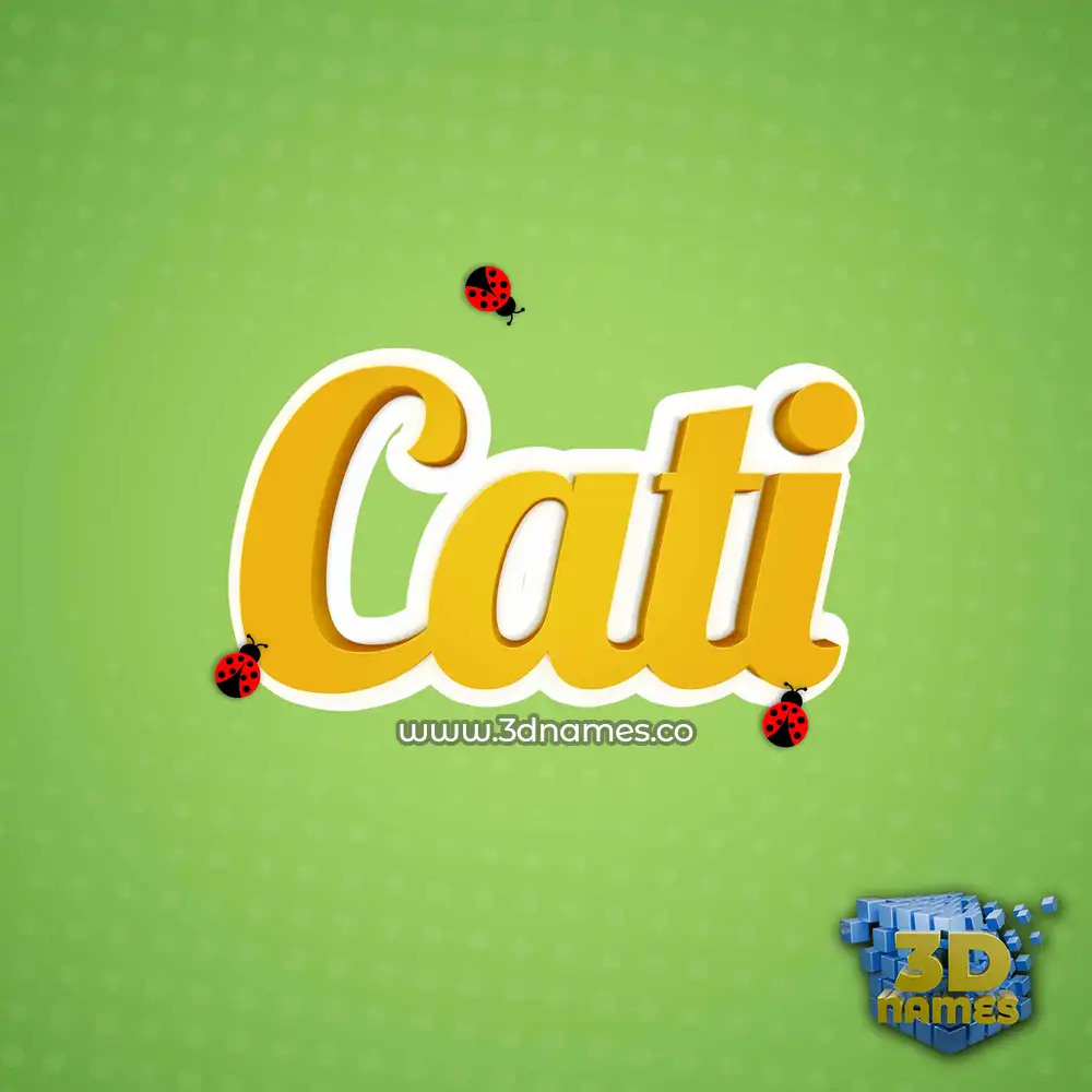 cati in Ladybugs style - 3D name wallpaper