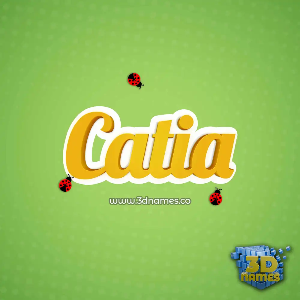catia in Ladybugs style - 3D name wallpaper