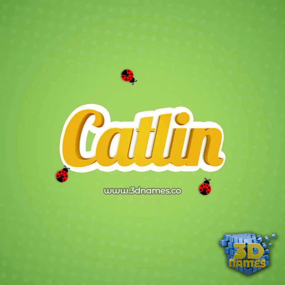 catlin in Ladybugs style - 3D name wallpaper