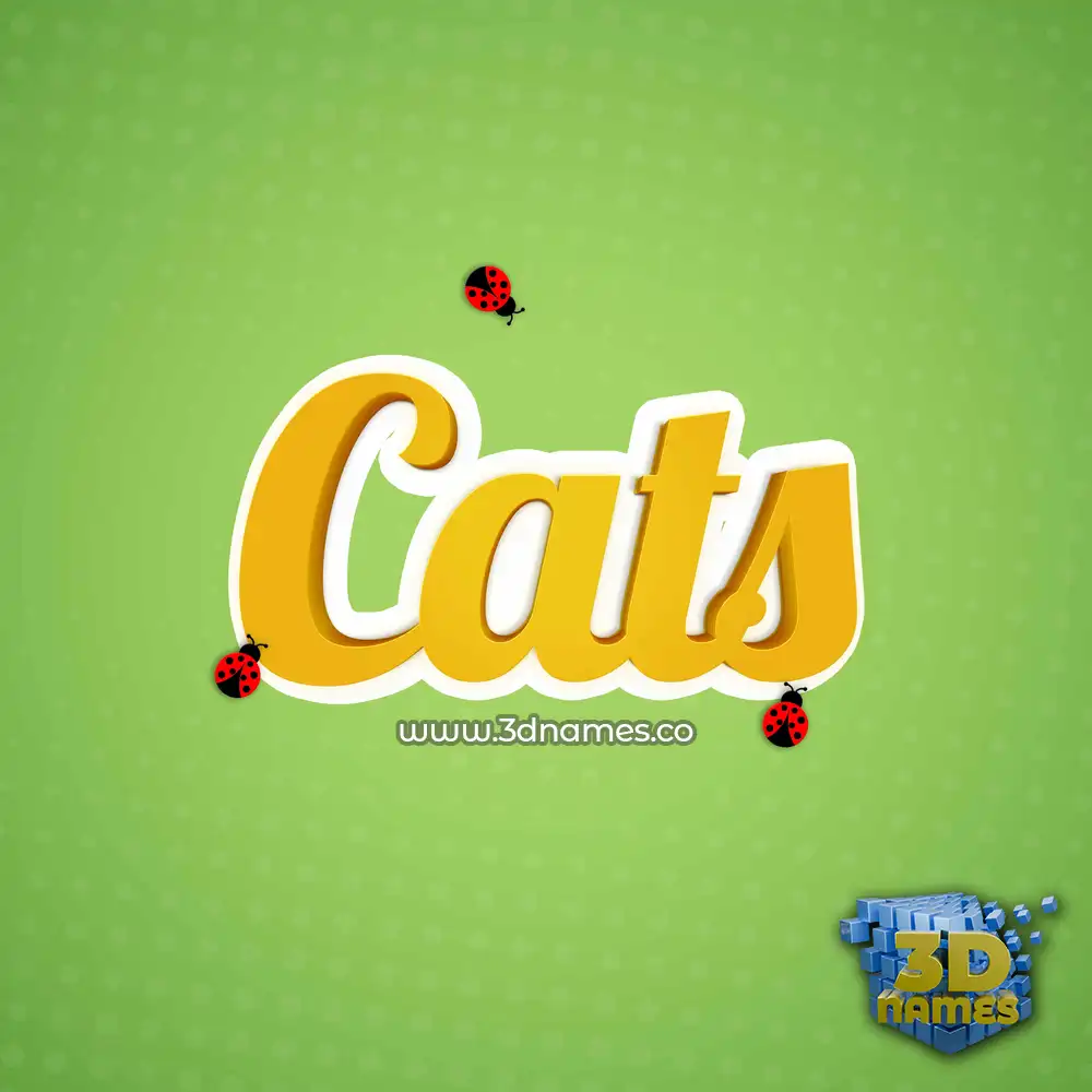 cats in Ladybugs style - 3D name wallpaper