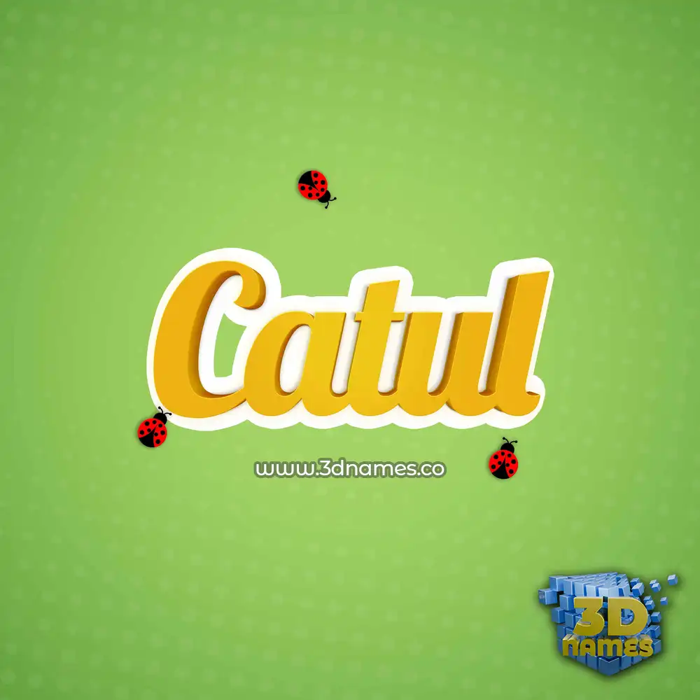 catul in Ladybugs style - 3D name wallpaper