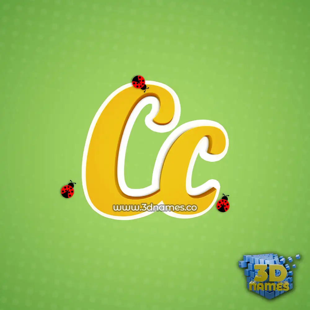 cc in Ladybugs style - 3D name wallpaper