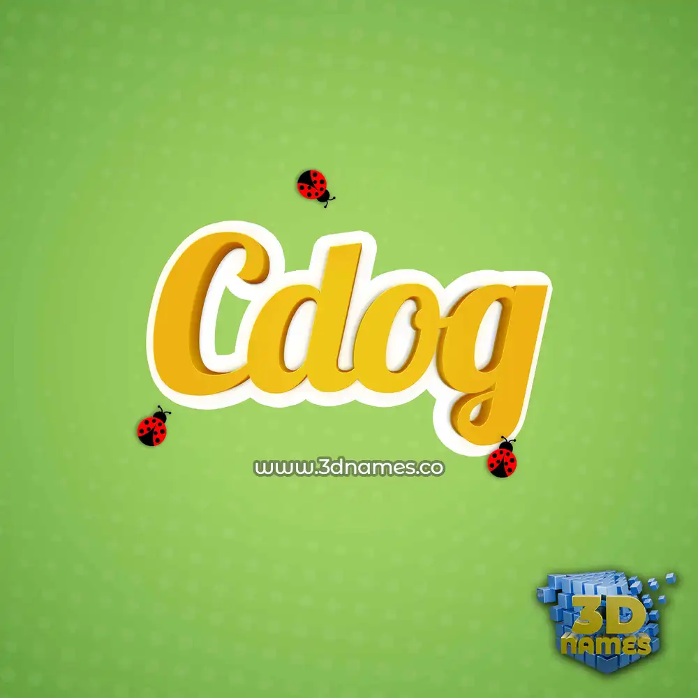 cdog in Ladybugs style - 3D name wallpaper