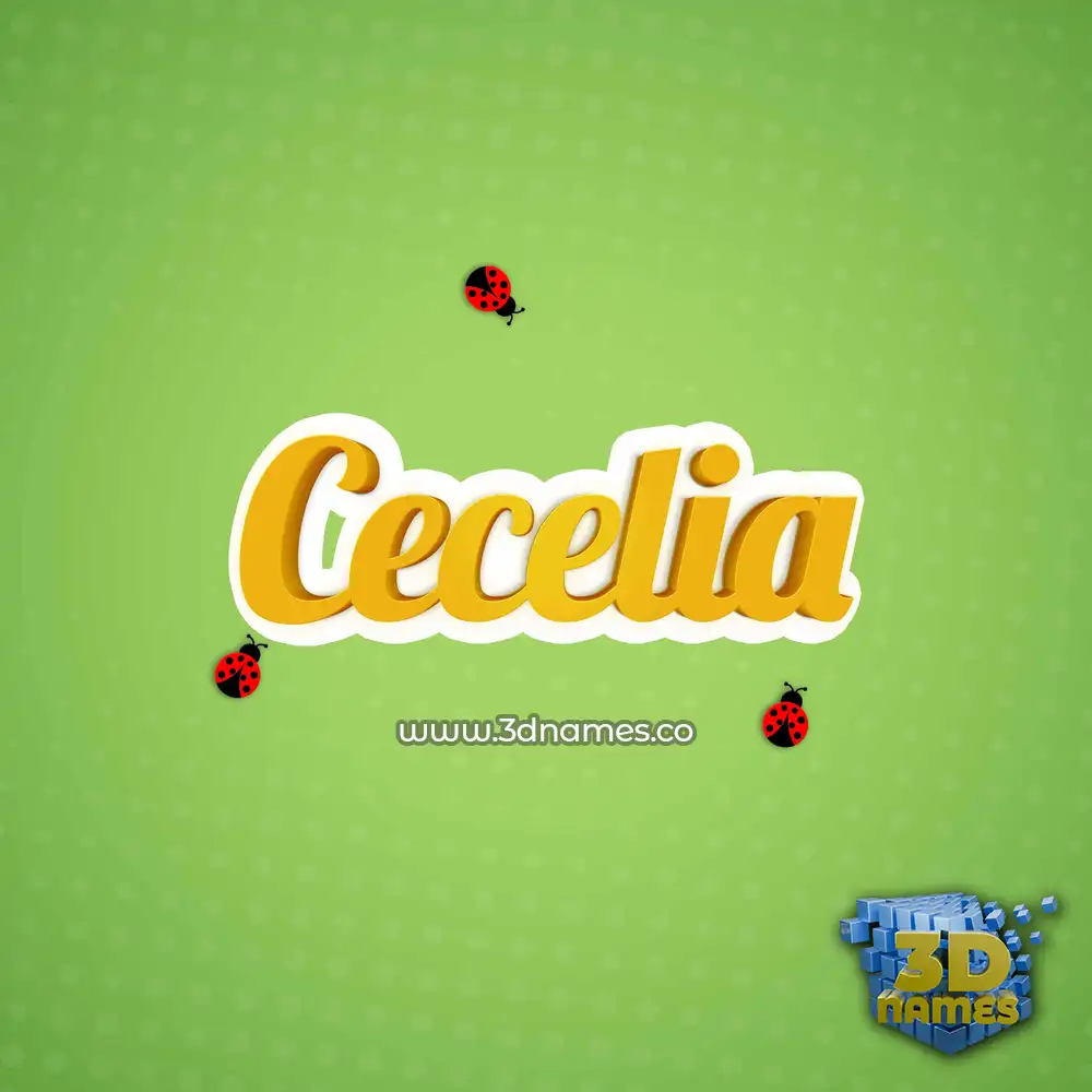 cecelia in Ladybugs style - 3D name wallpaper