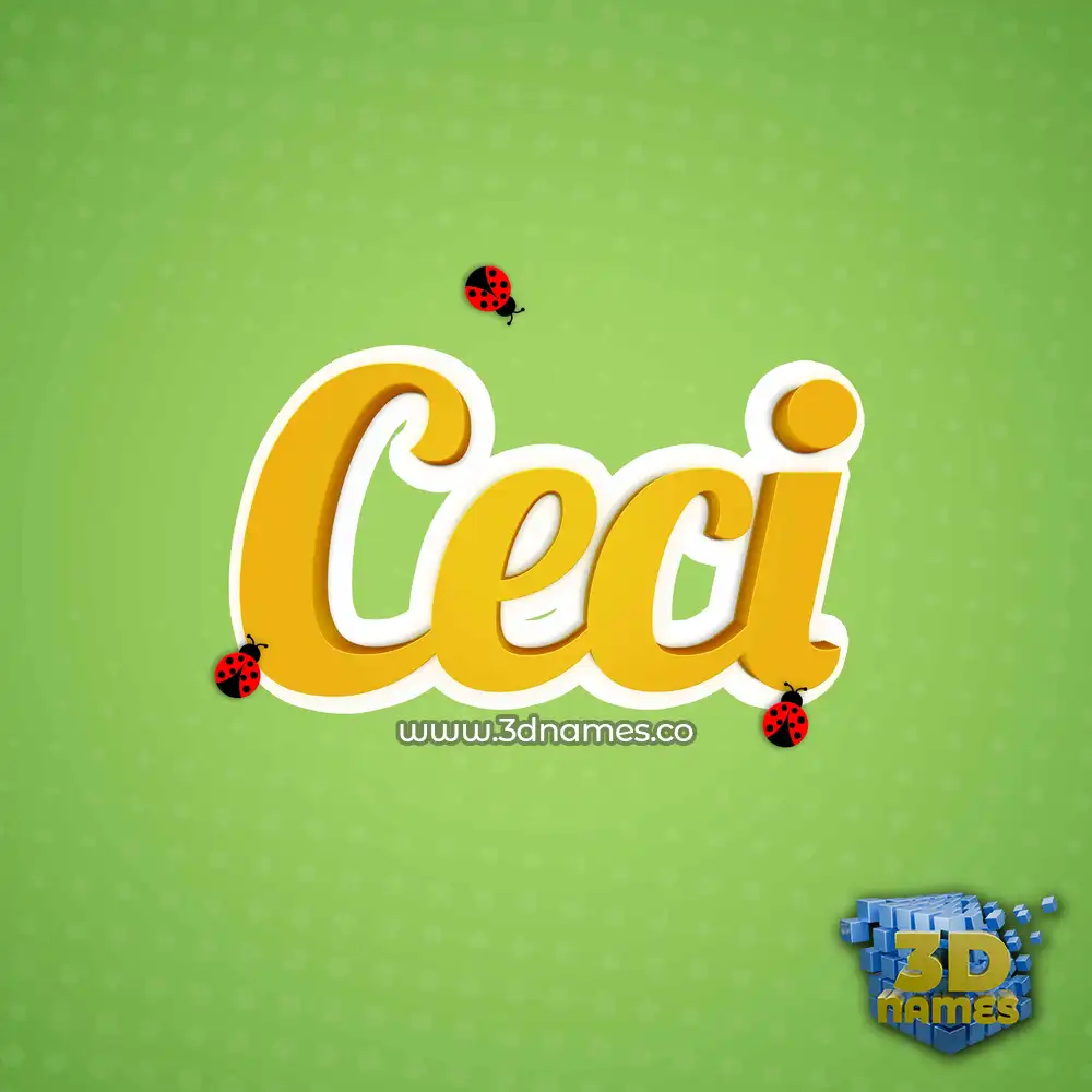 ceci in Ladybugs style - 3D name wallpaper