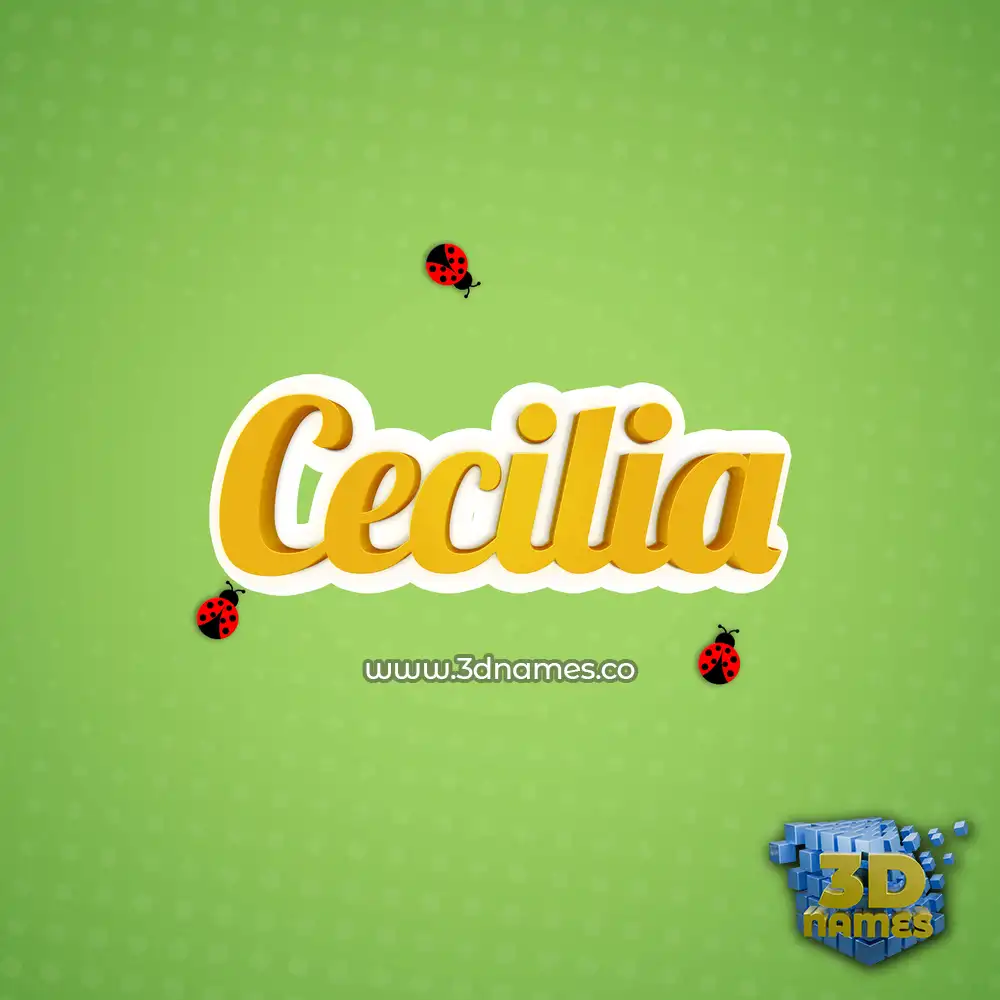 cecilia in Ladybugs style - 3D name wallpaper