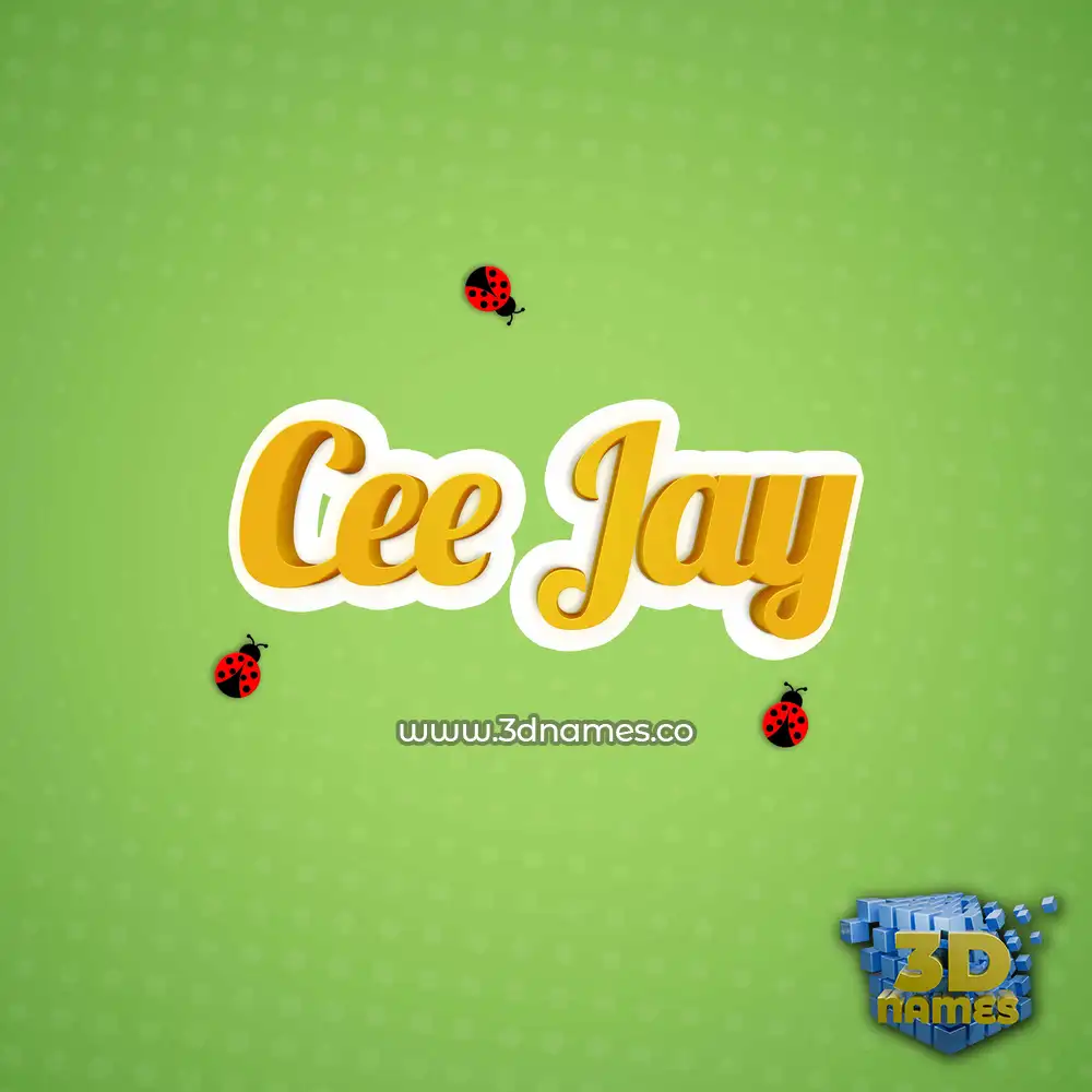 cee jay in Ladybugs style - 3D name wallpaper