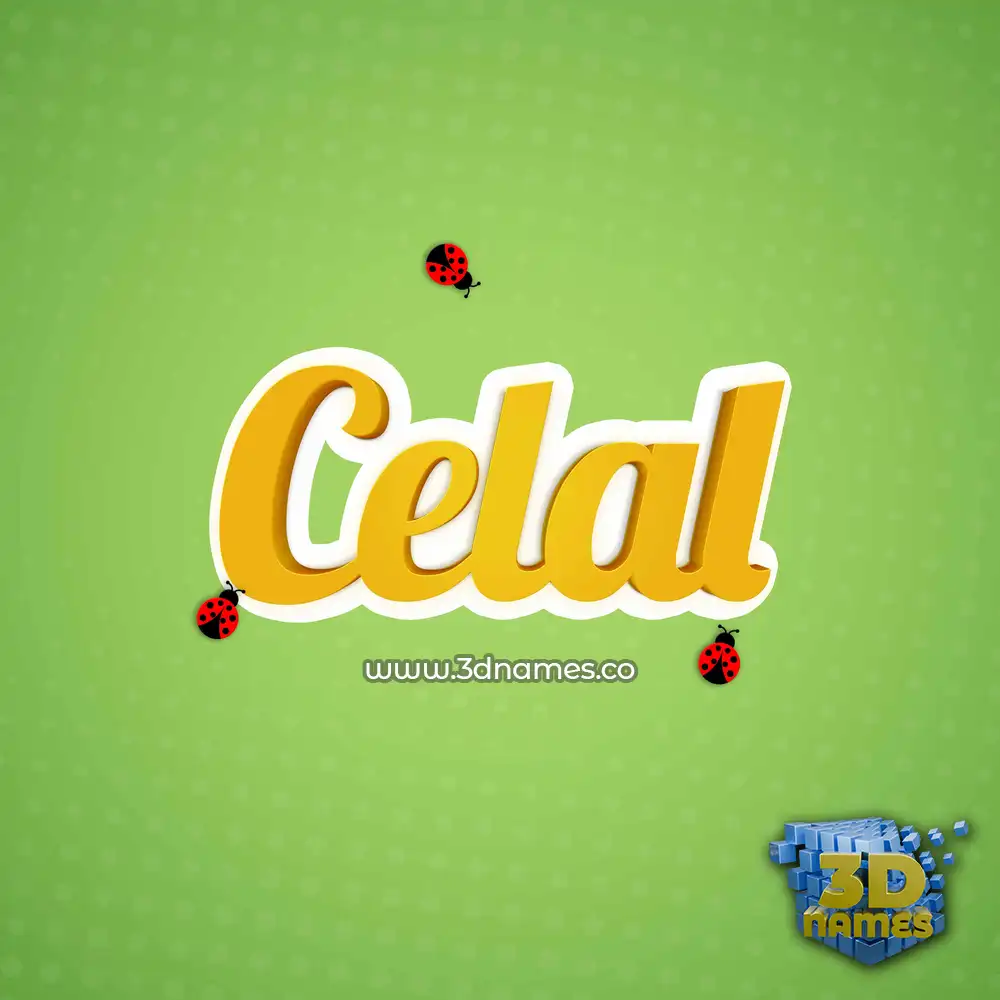 celal in Ladybugs style - 3D name wallpaper