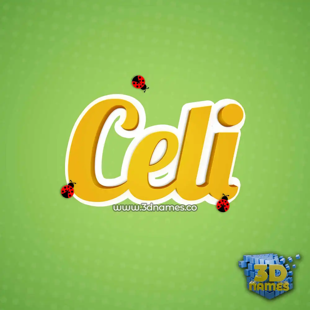 celi in Ladybugs style - 3D name wallpaper
