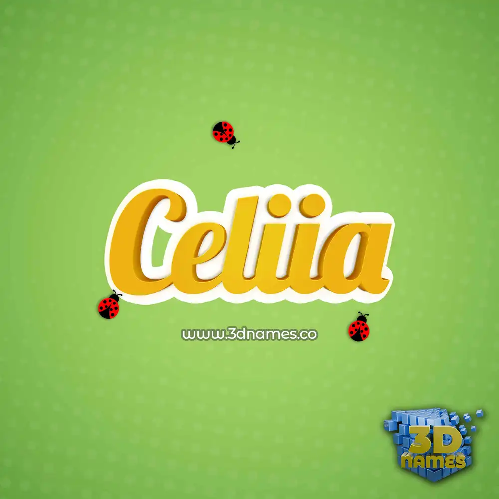 celiia in Ladybugs style - 3D name wallpaper