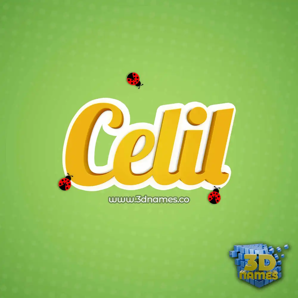 celil in Ladybugs style - 3D name wallpaper
