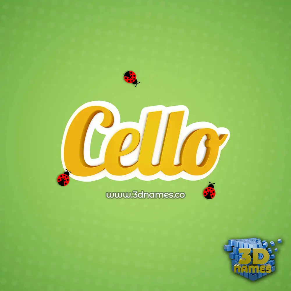 cello in Ladybugs style - 3D name wallpaper