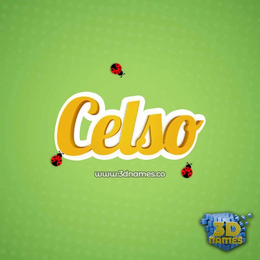 celso in Ladybugs style - 3D name wallpaper