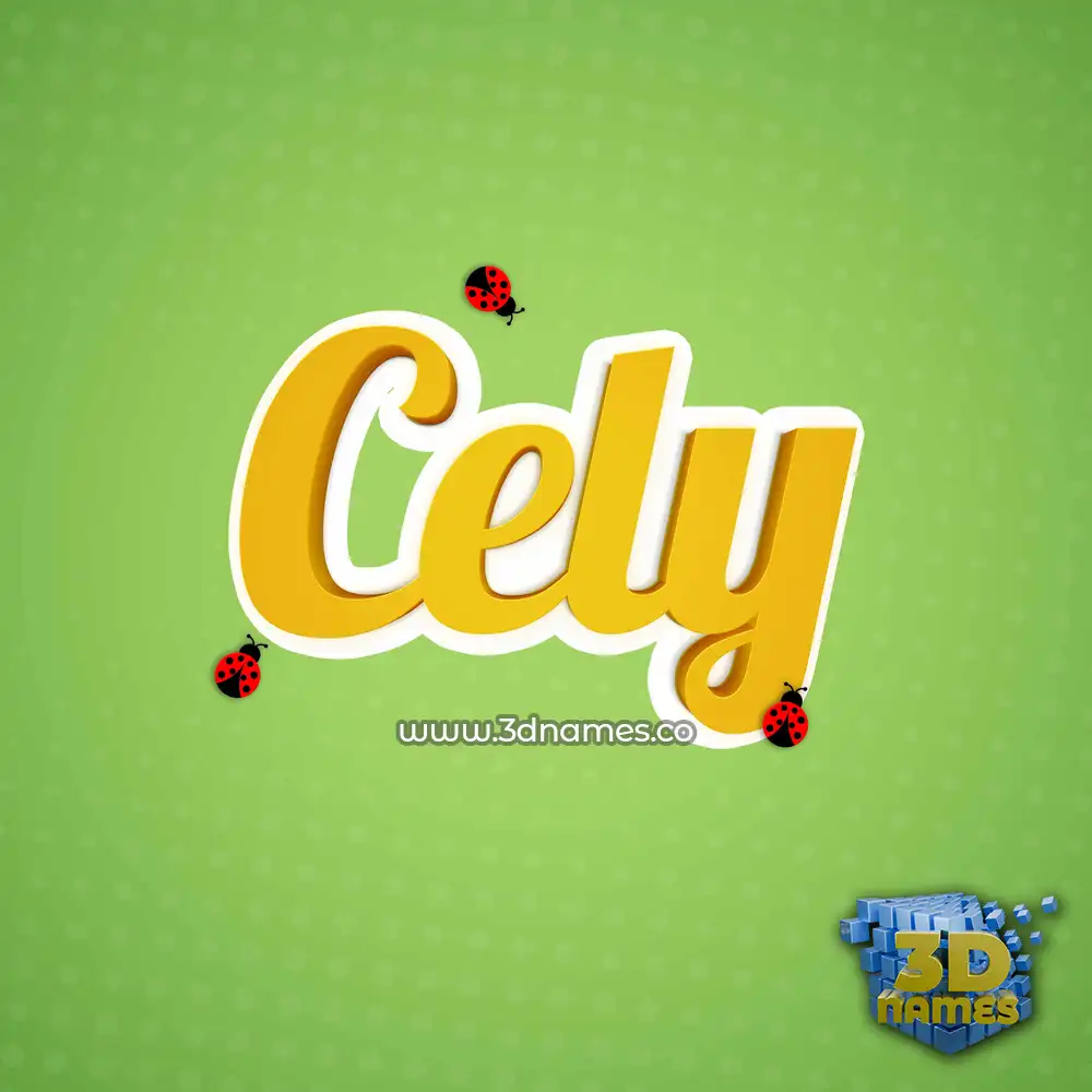cely in Ladybugs style - 3D name wallpaper