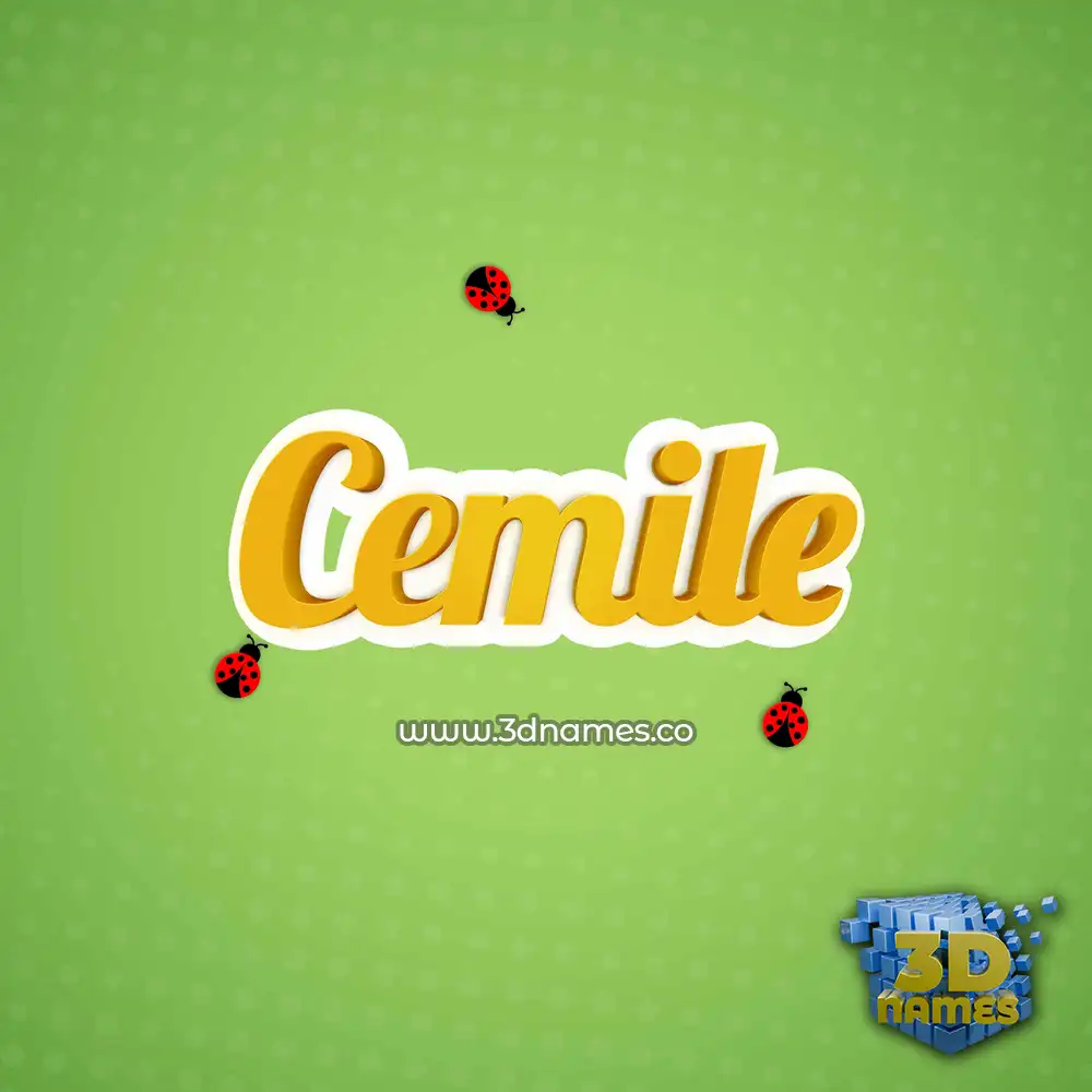 cemile in Ladybugs style - 3D name wallpaper