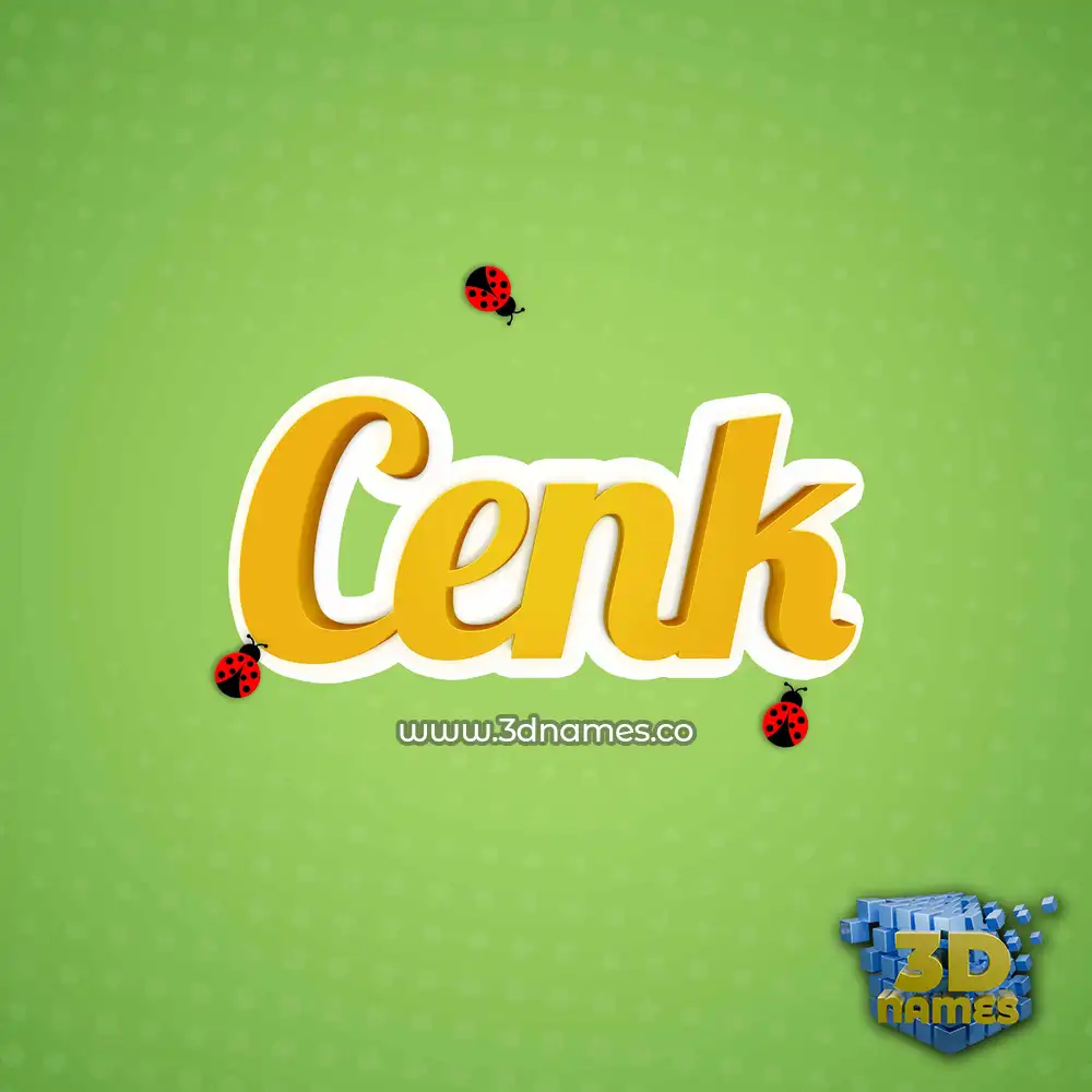 cenk in Ladybugs style - 3D name wallpaper