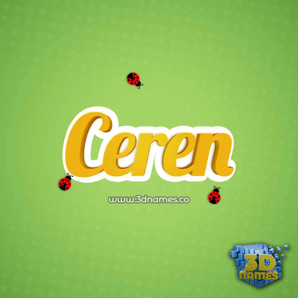 ceren in Ladybugs style - 3D name wallpaper