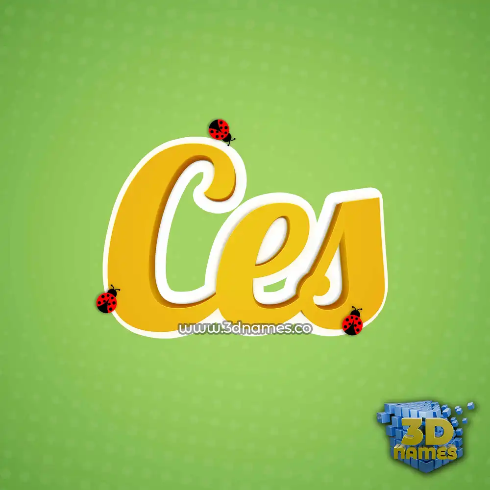 ces in Ladybugs style - 3D name wallpaper