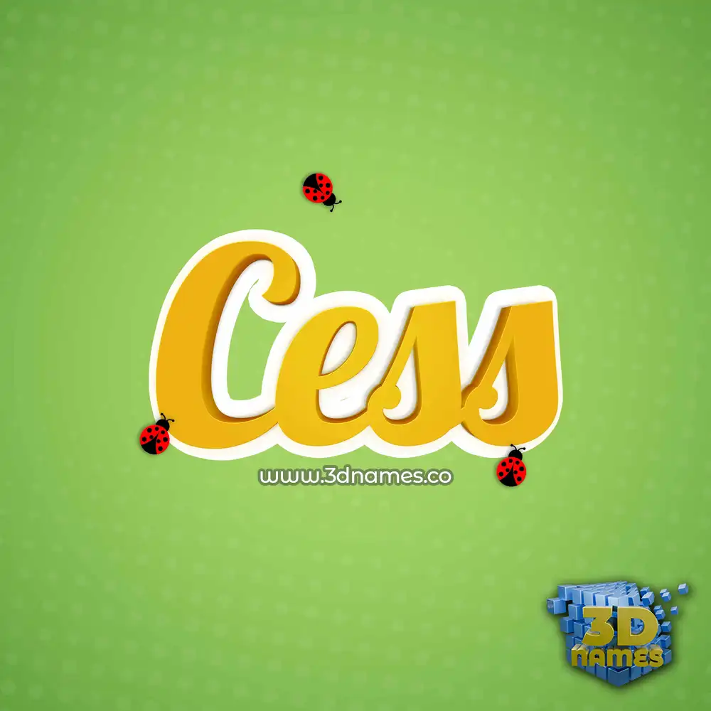 cess in Ladybugs style - 3D name wallpaper