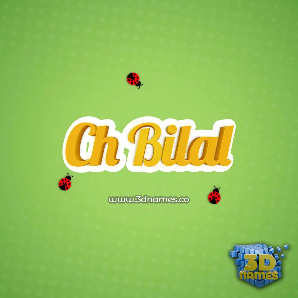 ch bilal in Ladybugs style - 3D name wallpaper