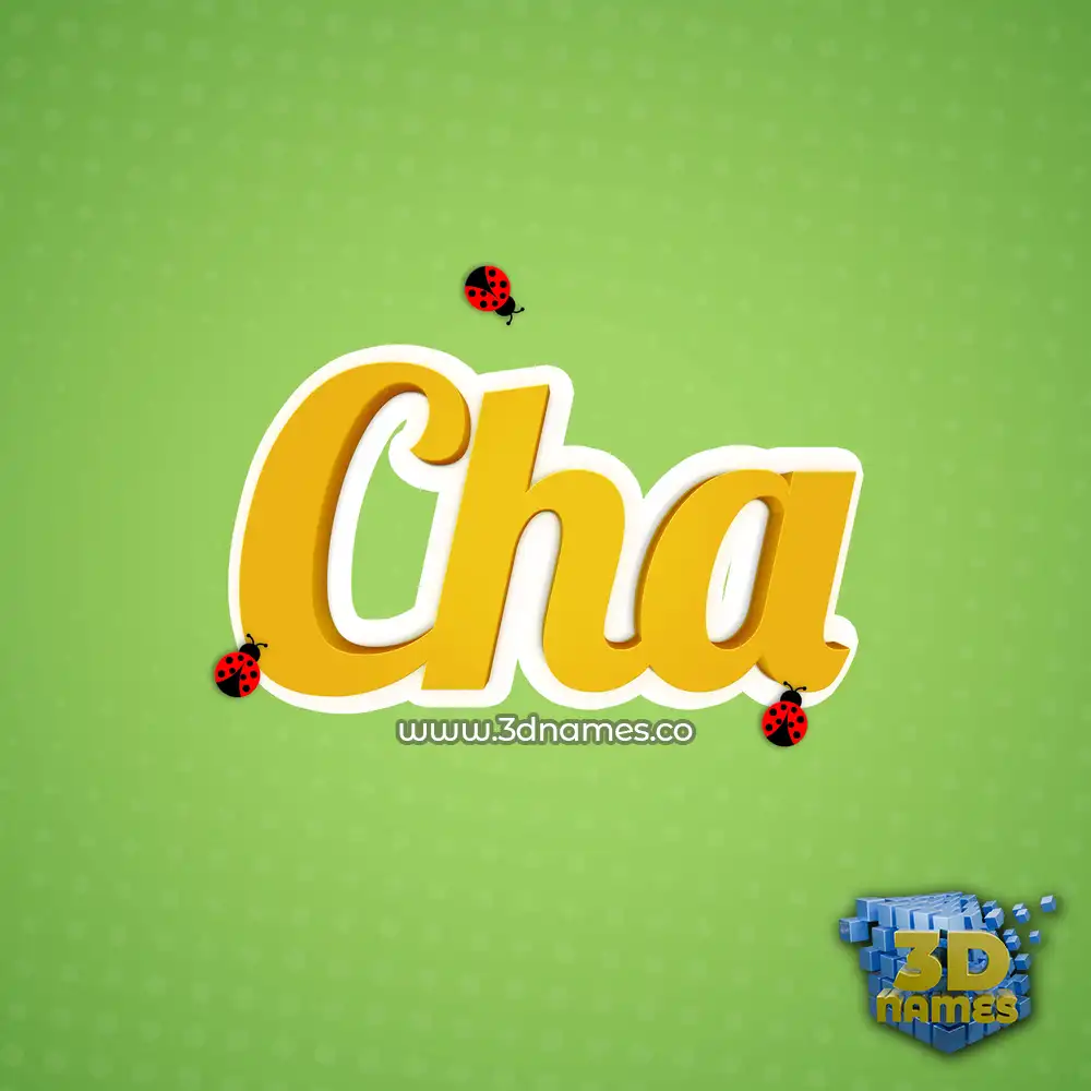 cha in Ladybugs style - 3D name wallpaper